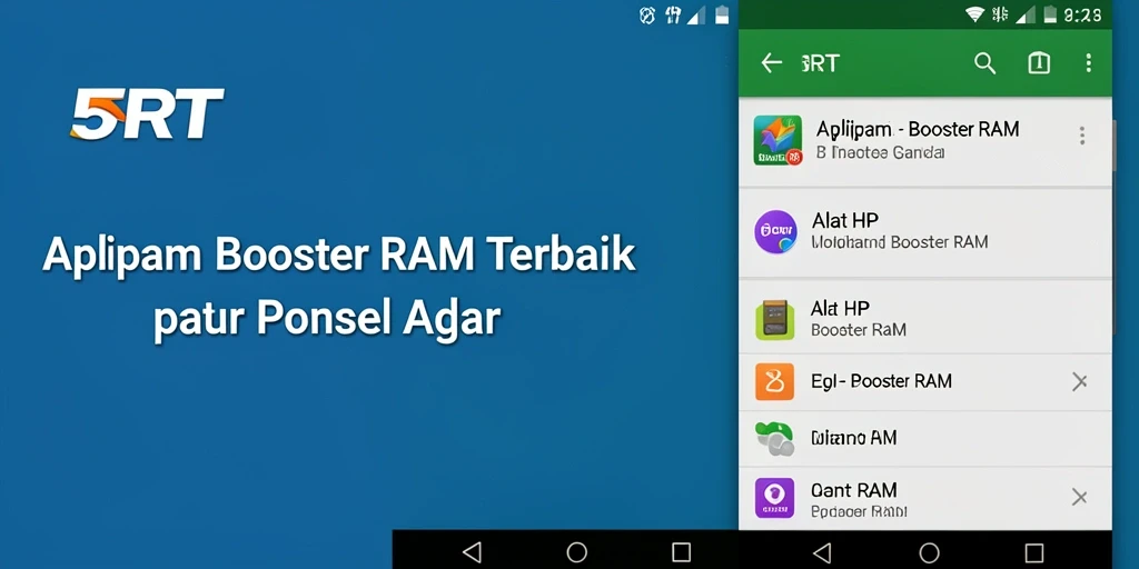Antarmuka intuitif 5RT untuk optimasi RAM ponsel.