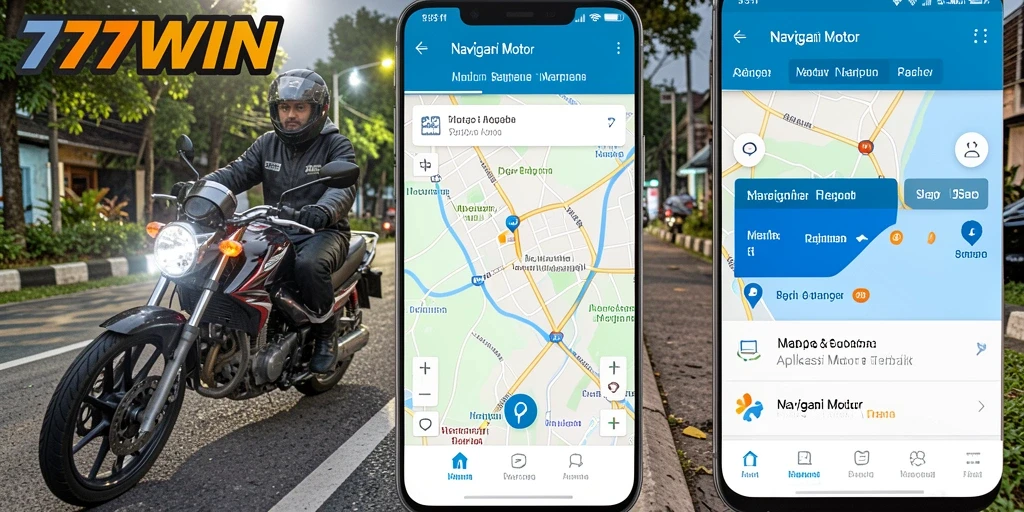 Tampilan antarmuka pengguna aplikasi Navigasi Motor yang intuitif.