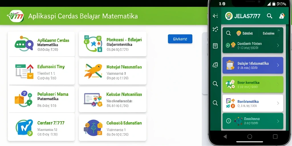 Tampilan antarmuka interaktif aplikasi JELAS777 untuk Belajar Matematika.