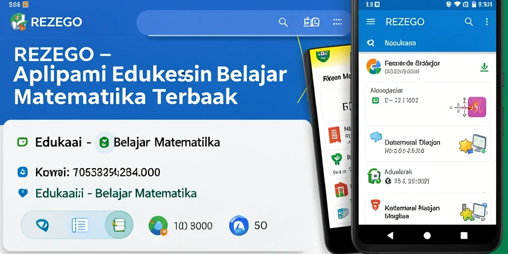Tampilan antarmuka pengguna REZEGO untuk belajar matematika dengan interaktif.