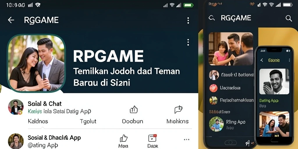Tampilan antarmuka RPGAME yang menarik dengan fitur kencan interaktif.