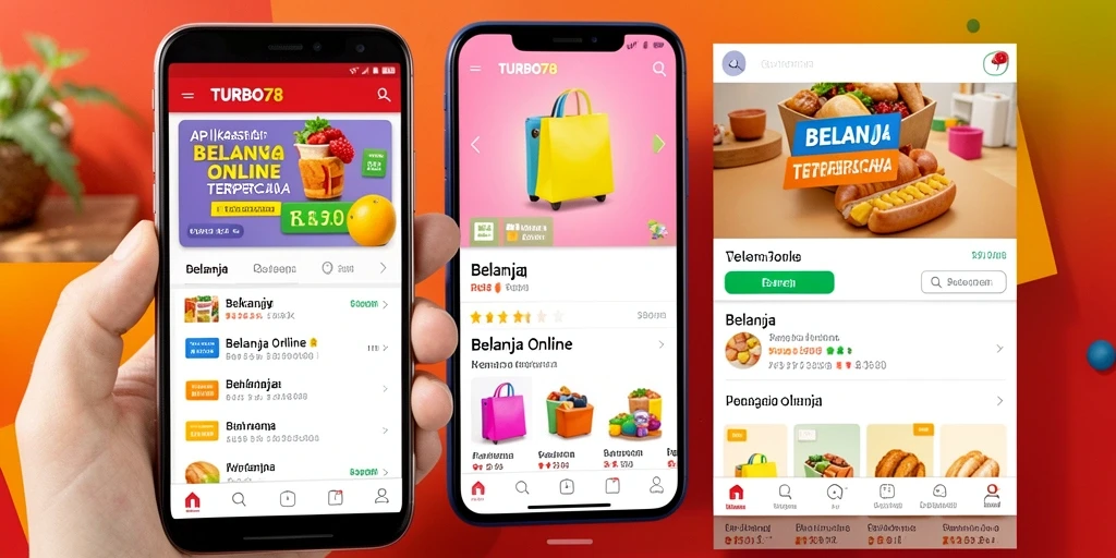Antarmuka aplikasi TURBO78 memudahkan pengalaman Belanja Online.