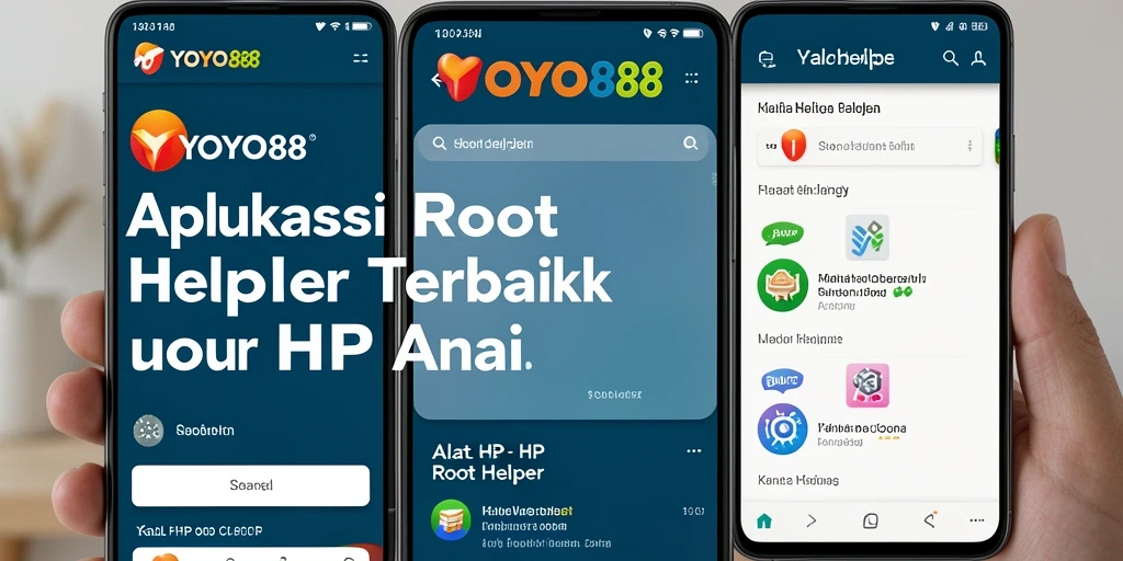 Antarmuka pengguna YOYO88 menampilkan fungsi Root Helper dengan jelas.